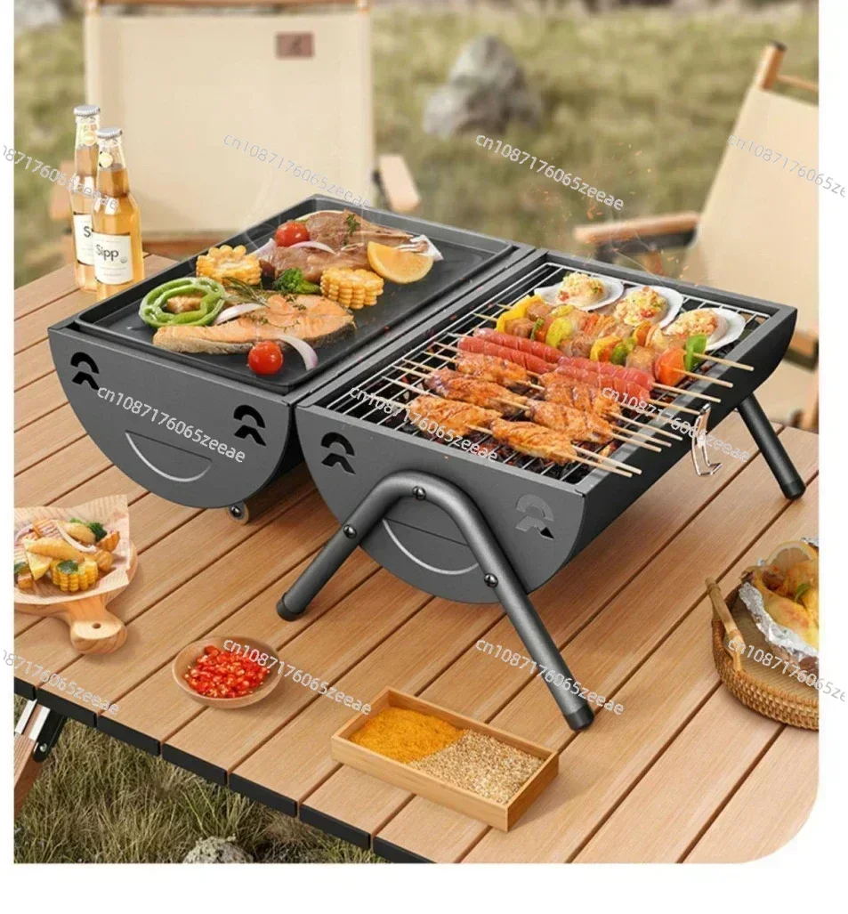 BBQ Portable household barbecue grill for 4-6 people outdoor camping smokeless barbecue charcoal grill outdoor barbecue tools