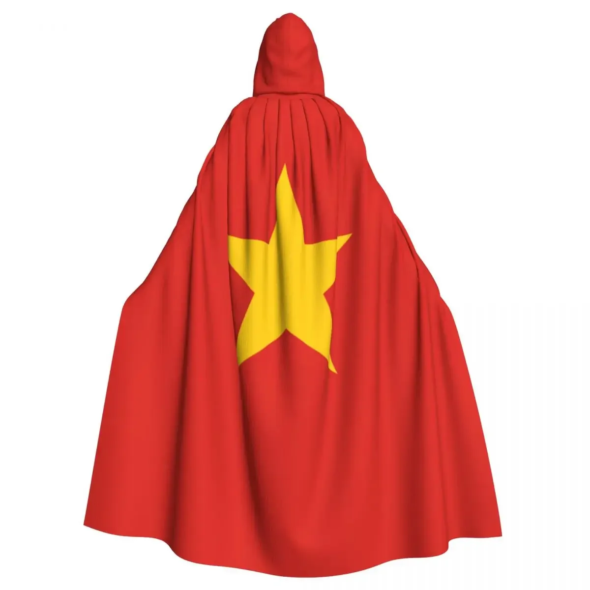 Vietnam Flag Unisex Witch Party Reversible Hooded Adult Vampires Cape Cloak