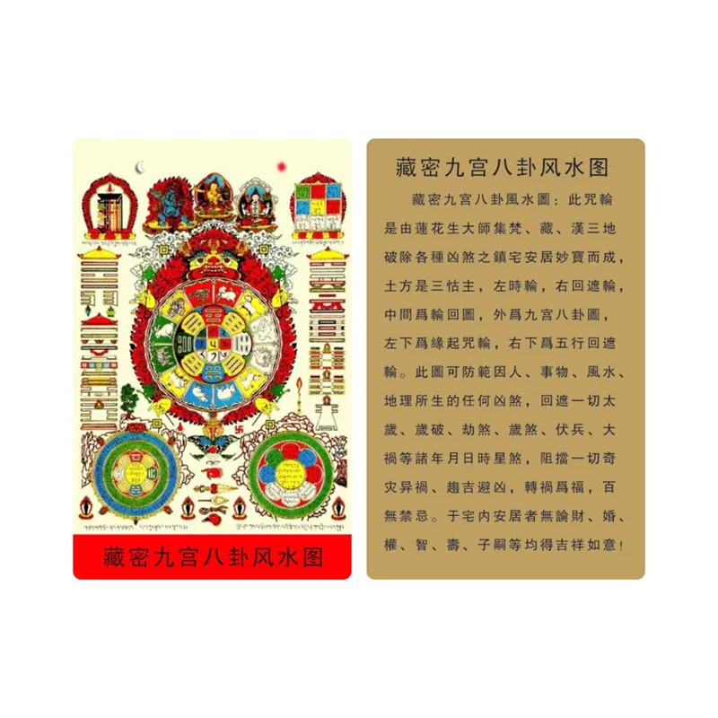 Nine Palaces Eight Diagrams PVC Cards Thangka Plastic Cards
