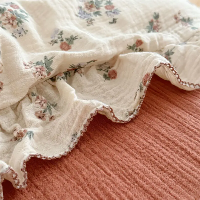 2pcs Set Cotton Floral Duvet Cover Set High-quality Cotton Muslin Bedding Set for Girls Twin Size Toddler Bedding Set