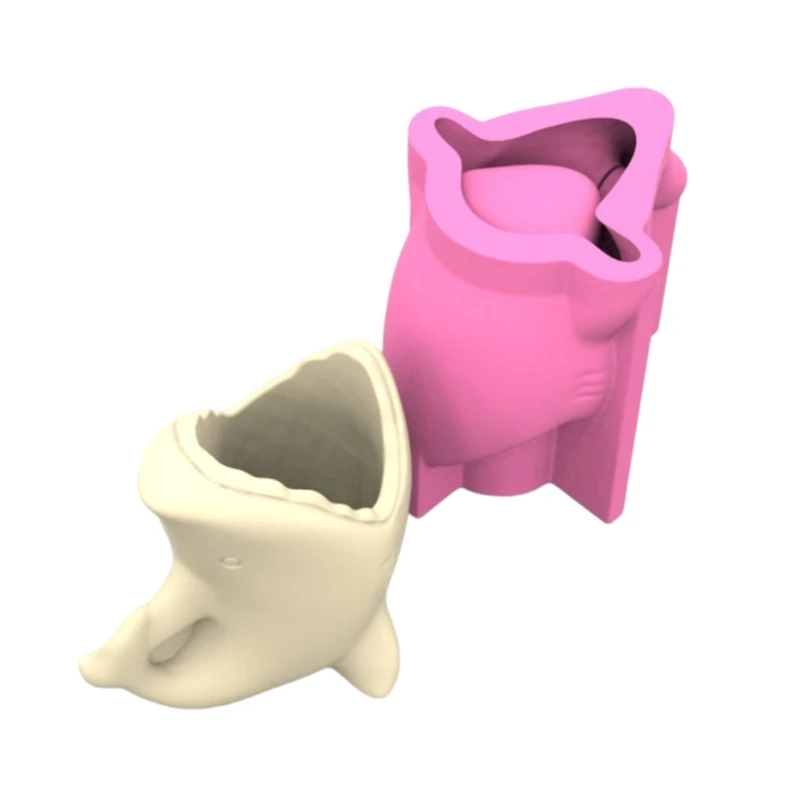 

Craft Silicone Mould Whale Plant Pots Concrete Moulds for Home Decors Dropship