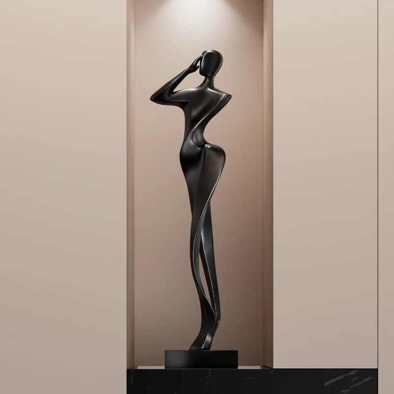 Luxury Abstract Art Figures,Abstract Sculptures Ornaments,Vertical High Living Room Entrance Cabinets,Decoration Artworks