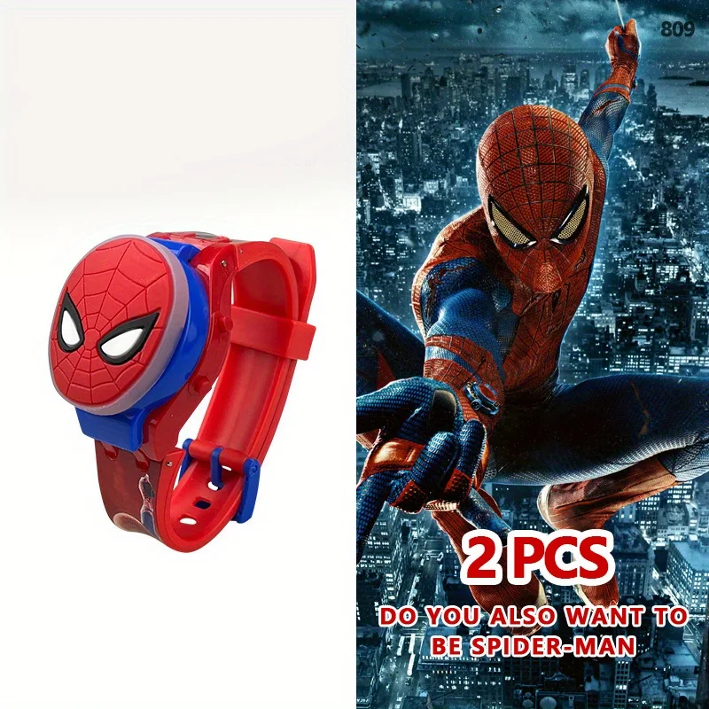 ساعة Miniso MARVEL Spider Man Light Music الرقمية بحزام سيليكون أحمر وأزرق نابض بالحياة، تعمل بالبطارية، والحفلات المثالية والهدايا