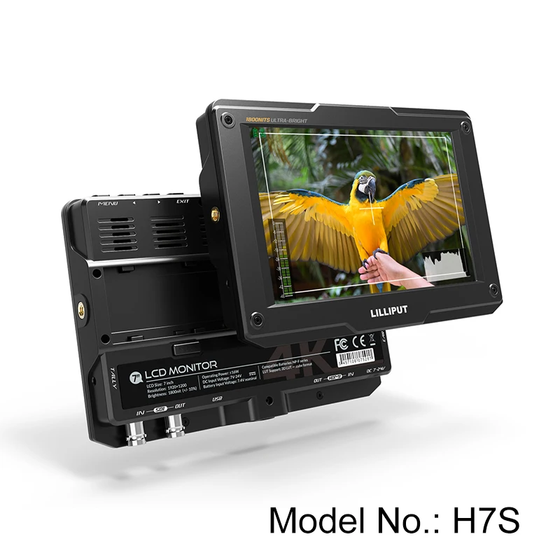 مراقبة فائقة السطوع 1800 شمعة في المتر المربع 7 بوصة بث محمول SDI LCD HDMI مراقبة لـ dslr