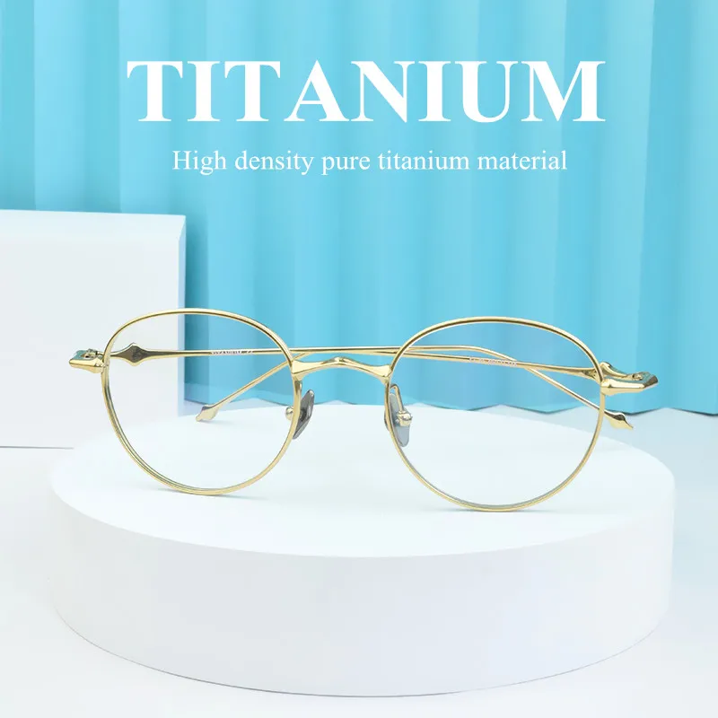 ヴィンテージチタンサングラス男性高品質レトロデザイナー UV400 サングラス女性の高級ブランドファッションサングラス EP 眼鏡