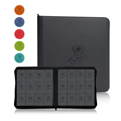 12 Pockets Trading Card Zipper Binder for 480 Cards Secure Side Loading Pockets  Trading Card Album Folder | Compatible for tcg