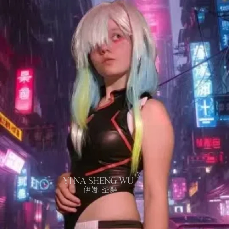 Cosplay Cyberpunk Lucy Costume Set with Wig, Female Game Anime Character Cosplay for Anime Exhibitions and Holiday Gatherings