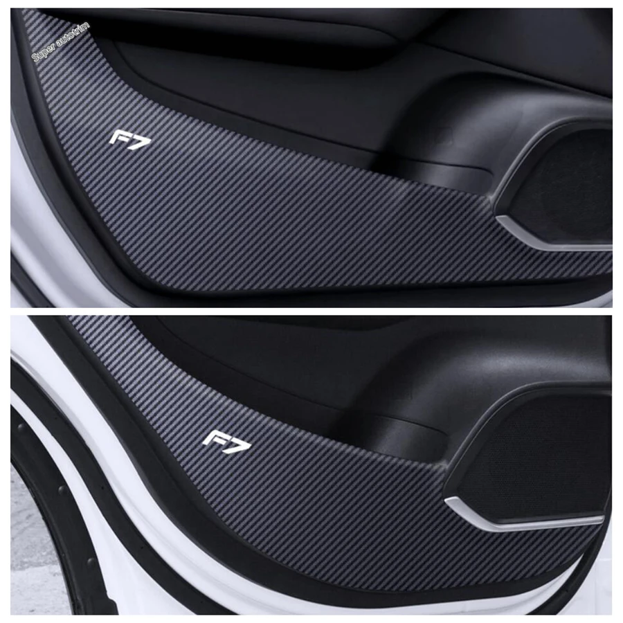 Accessories Inner Car Door Anti-Kick Pad Protection Cover Side Film Carbon Fiber Look Stickers Fit For Haval F7 F7X 2018 - 2022