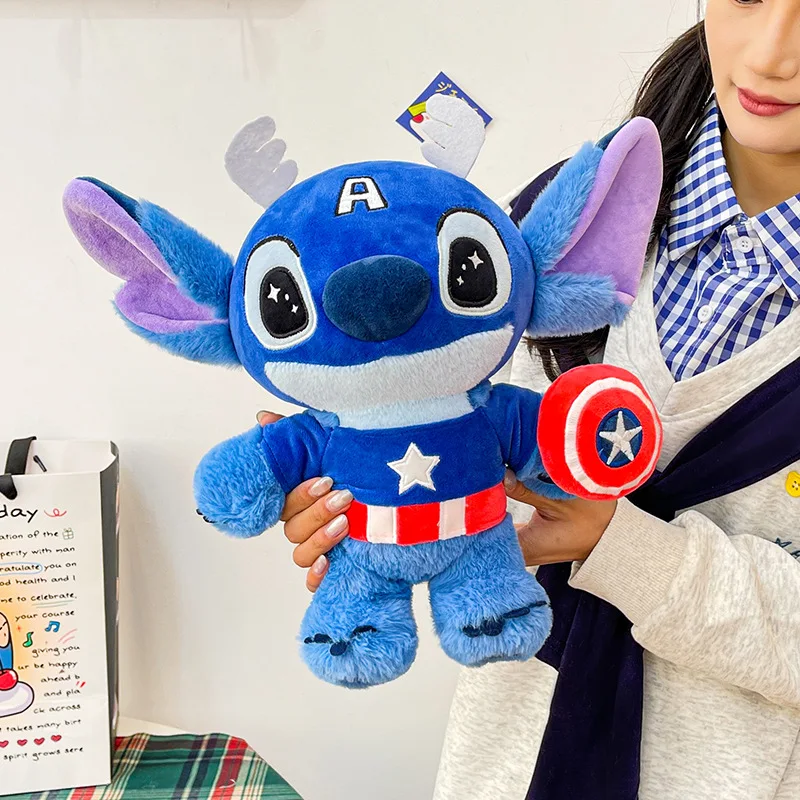 Disney Stitch Peluche Bambola di pezza Supereroe Cartoon Lilo & Stitch Bambini Compleanno Regalo di Natale Ripemption Decorazione della stanza delle bambole