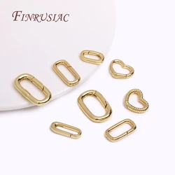 18K Gold Plated Oval/Heart Carabiner Spring Clasps Push in Gate Lock Jewelry Clasp For DIY Handmade Jewelry Making Accessories