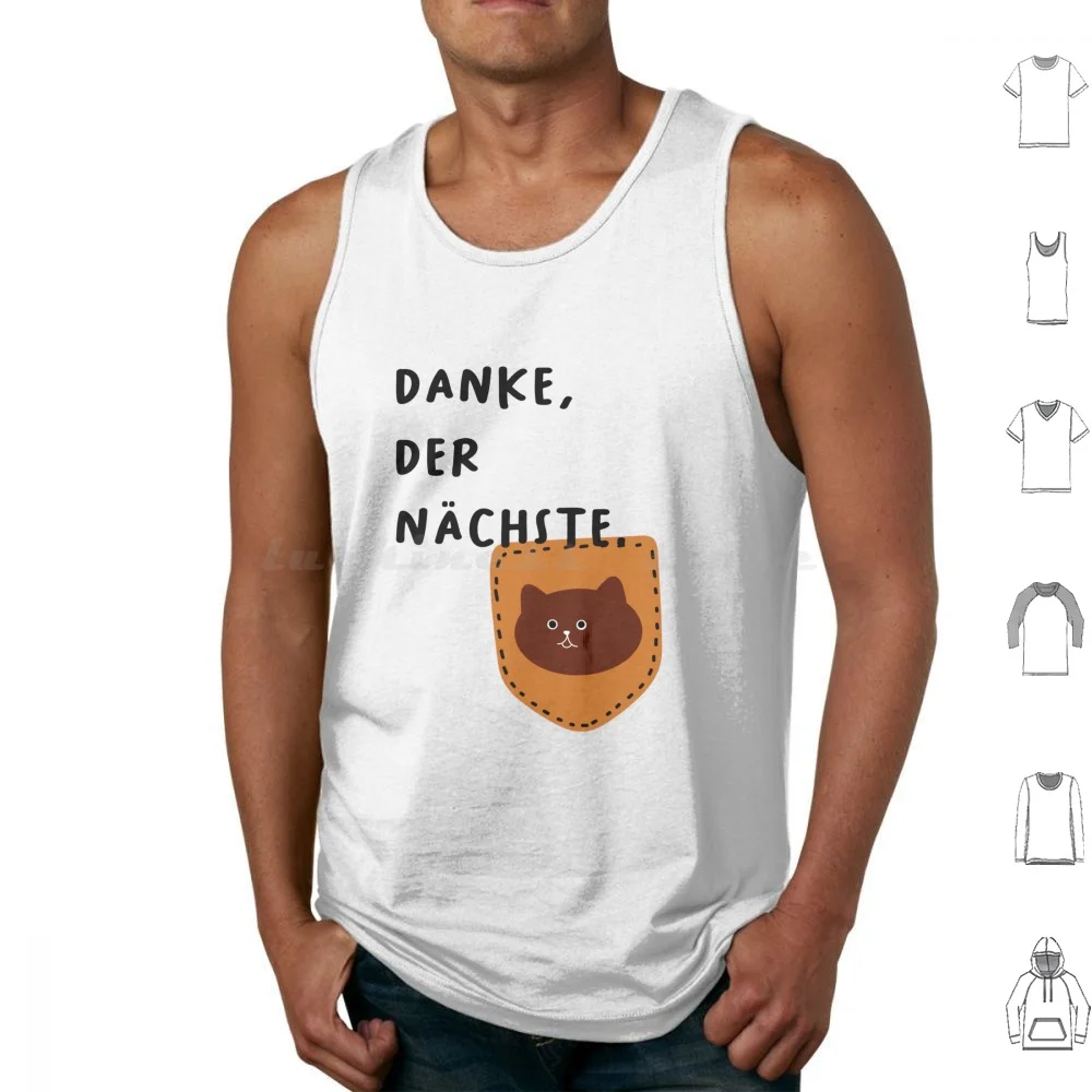 Danke, N? Chstes Ilustraciones de gatos caprichosos Camisetas sin mangas Chaleco sin mangas Gracias al próximo Ilustraciones de gatos caprichosos
