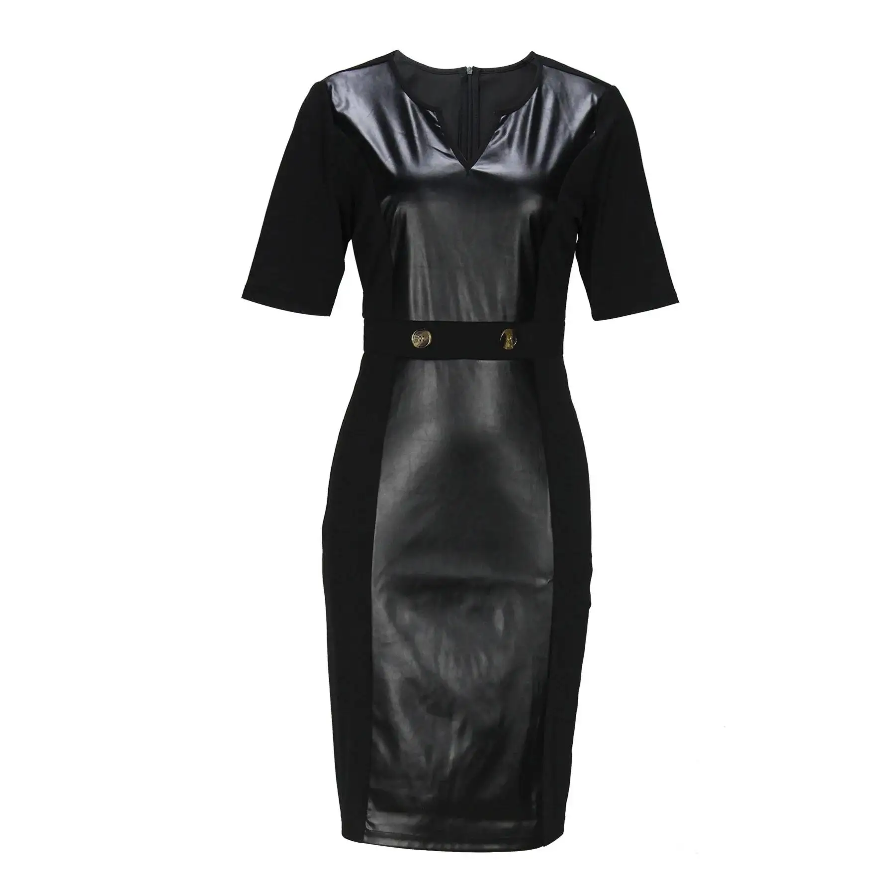 

Casual Women's Spring/summer Fashion Design with Pu Splicing summer Dress 2025 Party Summer Elegantes Casual Y2k
