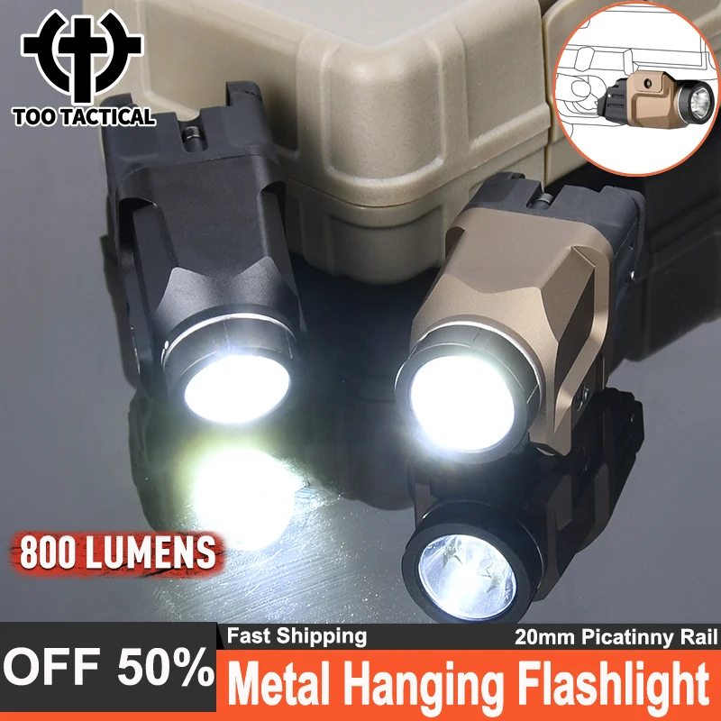 

Tactical WADSN Metal TL Hanging Flashlight White Strobe LED Scout Light 800lumens Hunting Pistol Lamp Fit 20MM Picatinny Rail