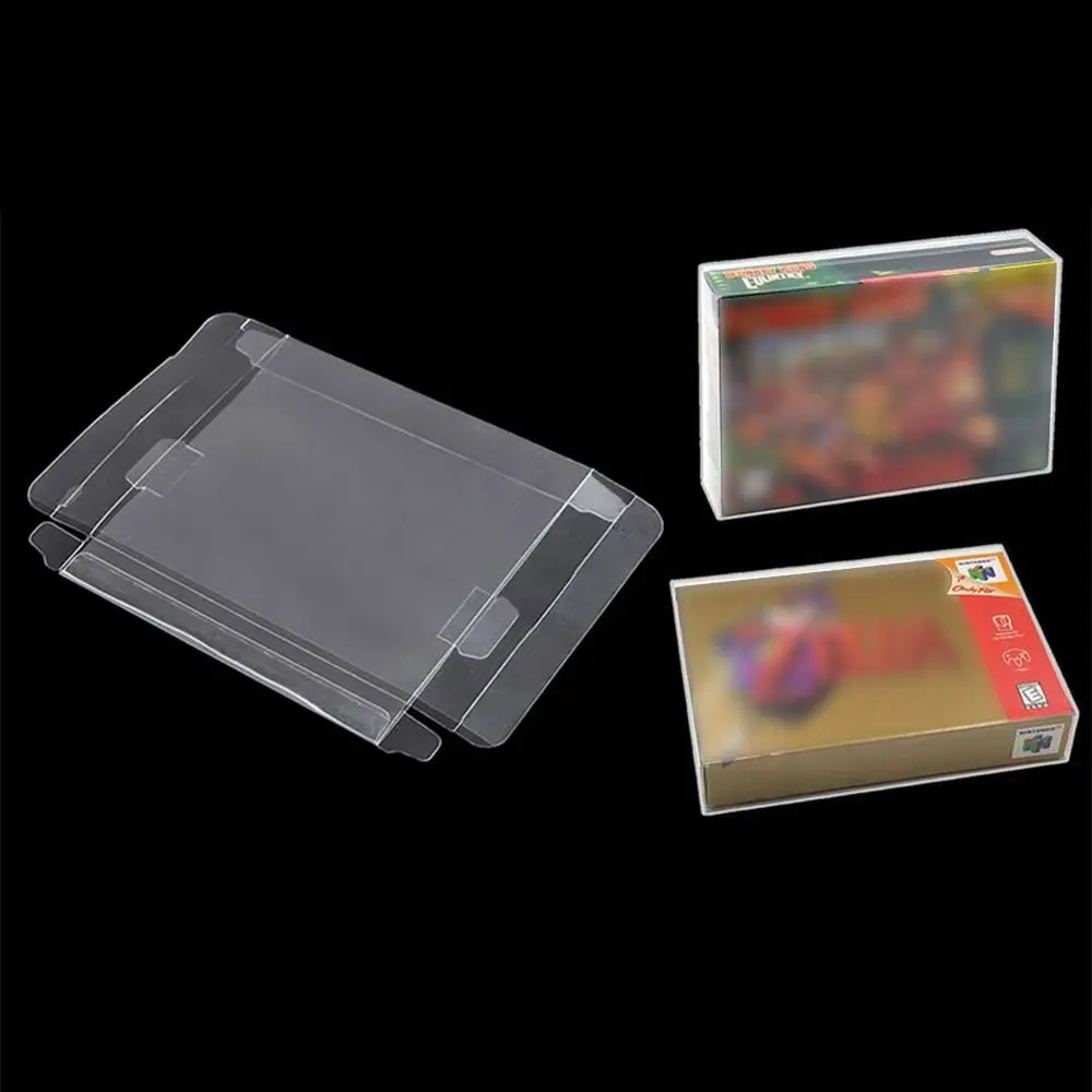 5 Clear Case Sleeve Protector for Nintendo N64/SNES Games Cartridge Box Protector(Set of 5)