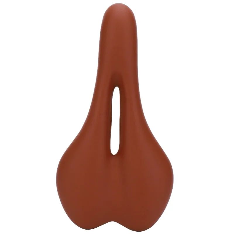 سرج الدراجة الجبلية، مقعد دراجة مجوف سميك، وسادة ناعمة مقاومة للصدمات لركوب الدراجات (بني) #1