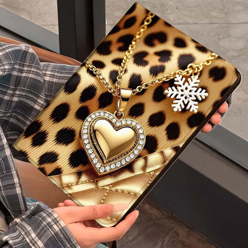 

Luxury Love Leopard Pattern For iPad Pro Air 5th 6th 7th 13 M3 M4 M5 12.9 13.3 inch 2018 2022 2024 2025 Tablet Case
