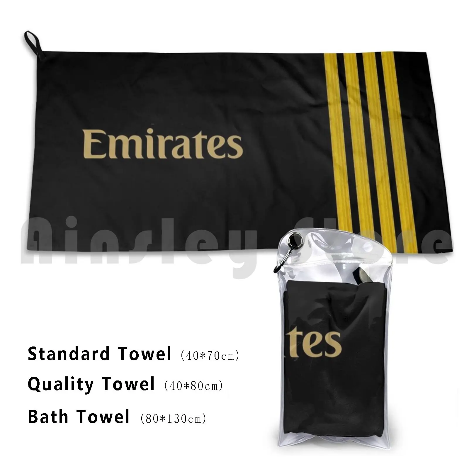 Emirates Epaulettes Bath Towel Beach Cushion Epaulettes Pilot Emirates Captain Aviation Plane Airplane Boeing