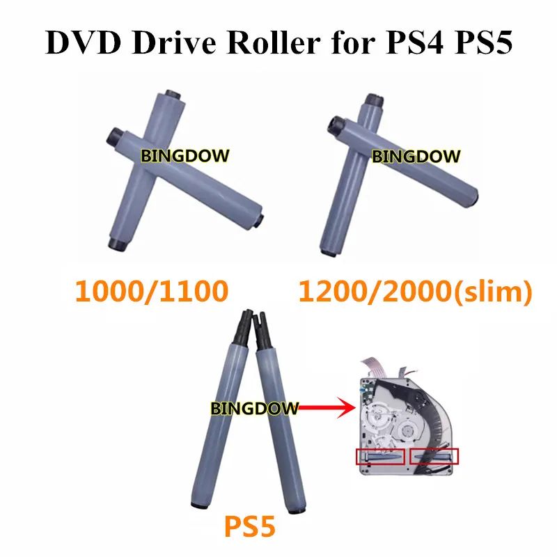 1Pair DVD Drive Axis Shaft Hinge Plastic Roller Set For PS4 CUH-1000/1100 1200 for PS5 Console Blu-ray DVD Drive