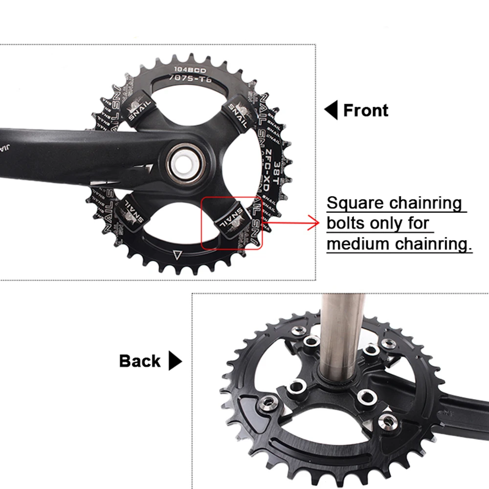 MTB Road Bike Bicycle Part Crankset Fixed Nut Chainring Bolt Crankset Bolts Chainwheel Screws Square Plate Nail