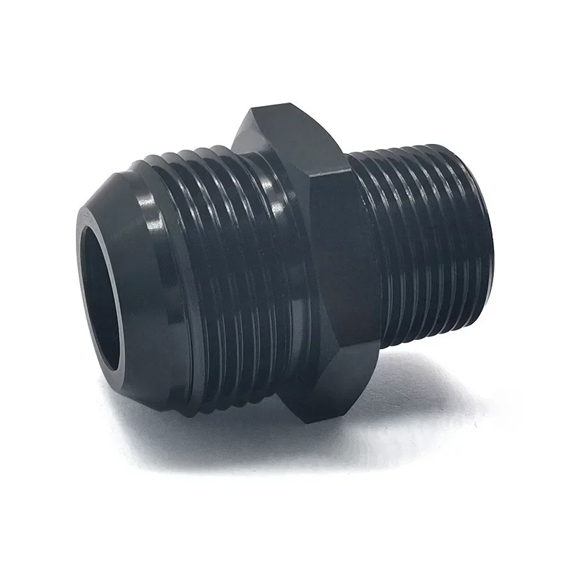 3/4" NPT do 16AN Łącznik męski AN16 Złączka prosta Adapter złącza kielichowego Aluminium Czarny