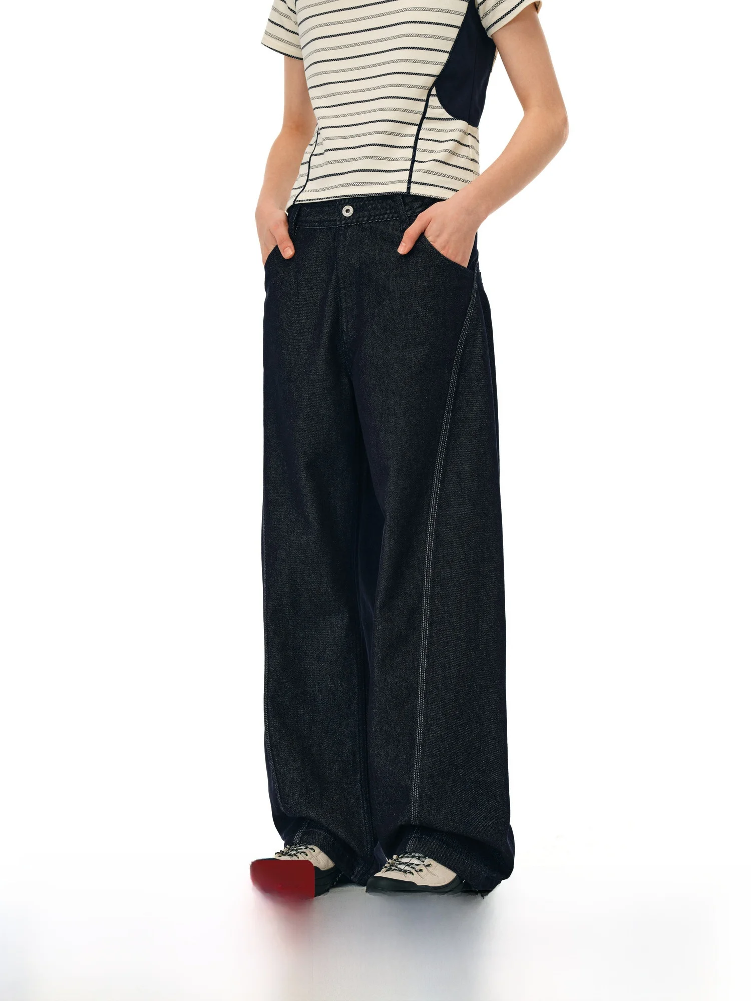 

Outdoor Original Color Jeans Loose Straight Casual Jeans Basic Loose Straight Leisure Jeans for Men And Women Youth Faion