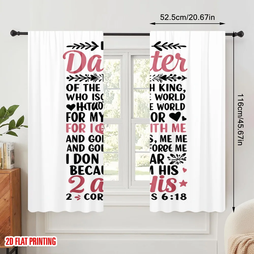 2pcs 2D flat printing Window Drapes Daughter King God Jesus Polyester Fabric Without Electricity Festive Holiday for Home &