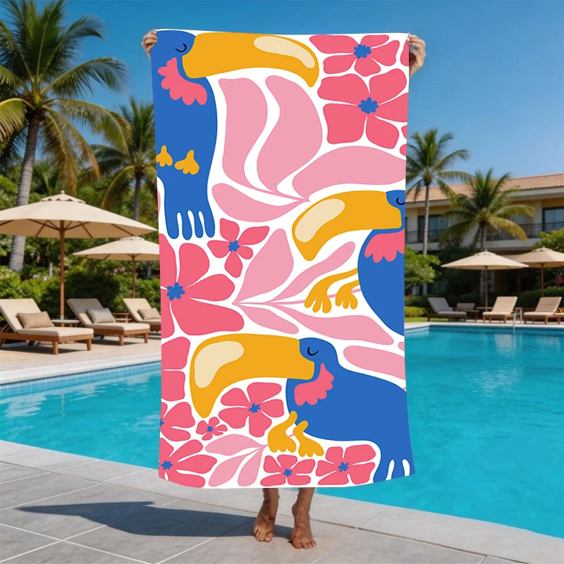 Pink White Vertical Stripe Striped Bow All Over Print Microfiber Quick Dry Girly Coquette Aesthetic Summer Beach Towel
