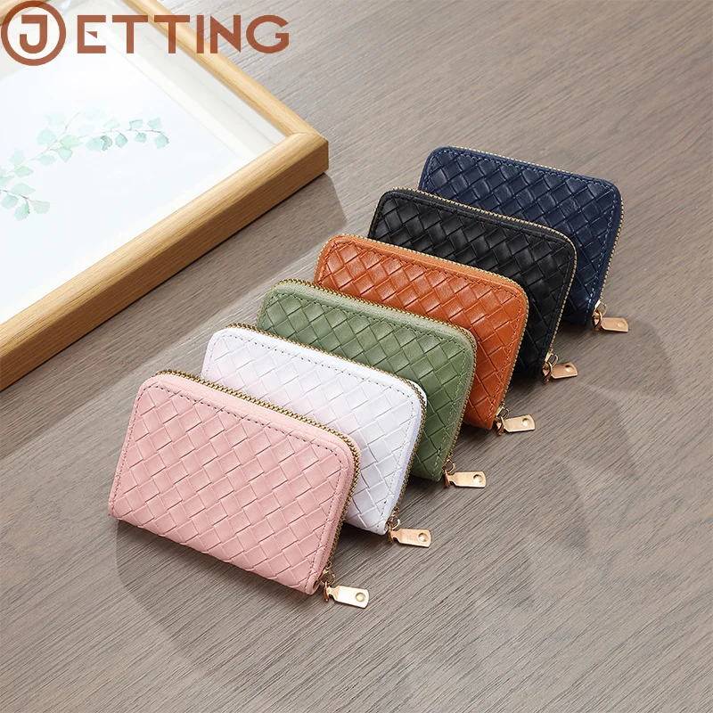 Fashion Woven Women's Wallet Short And Simple Card Bag Cross Border Pattern Zipper Coin Purse Wholesale