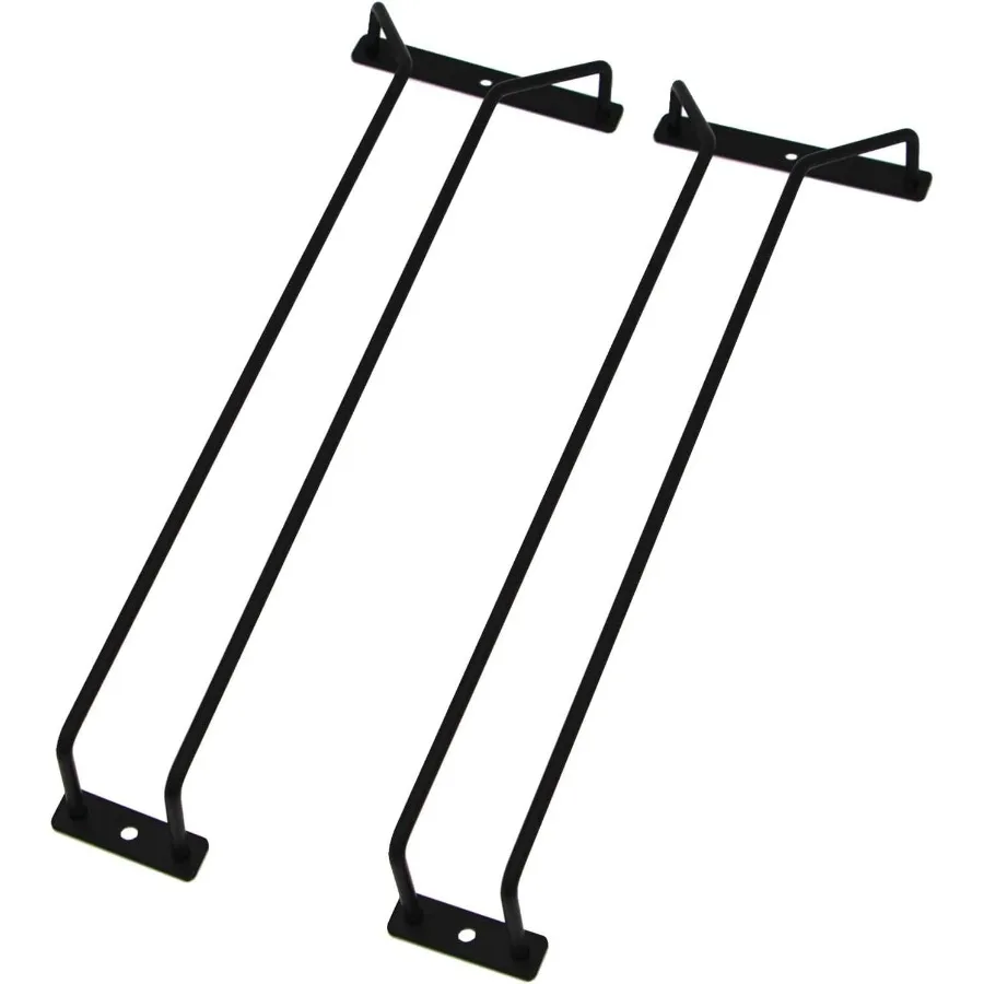 

14Inch Black Wine Glass Rack Under Cabinet Wine Glass Holder Stemware Rack Hanging Stemware Holder Set of 2