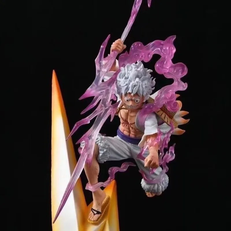 Figurine une pièce de 50cm, singe D. Luffy, modèle animé scintillant à cinq niveaux, collection d'ornements de bureau, jouets pour enfants, cadeaux