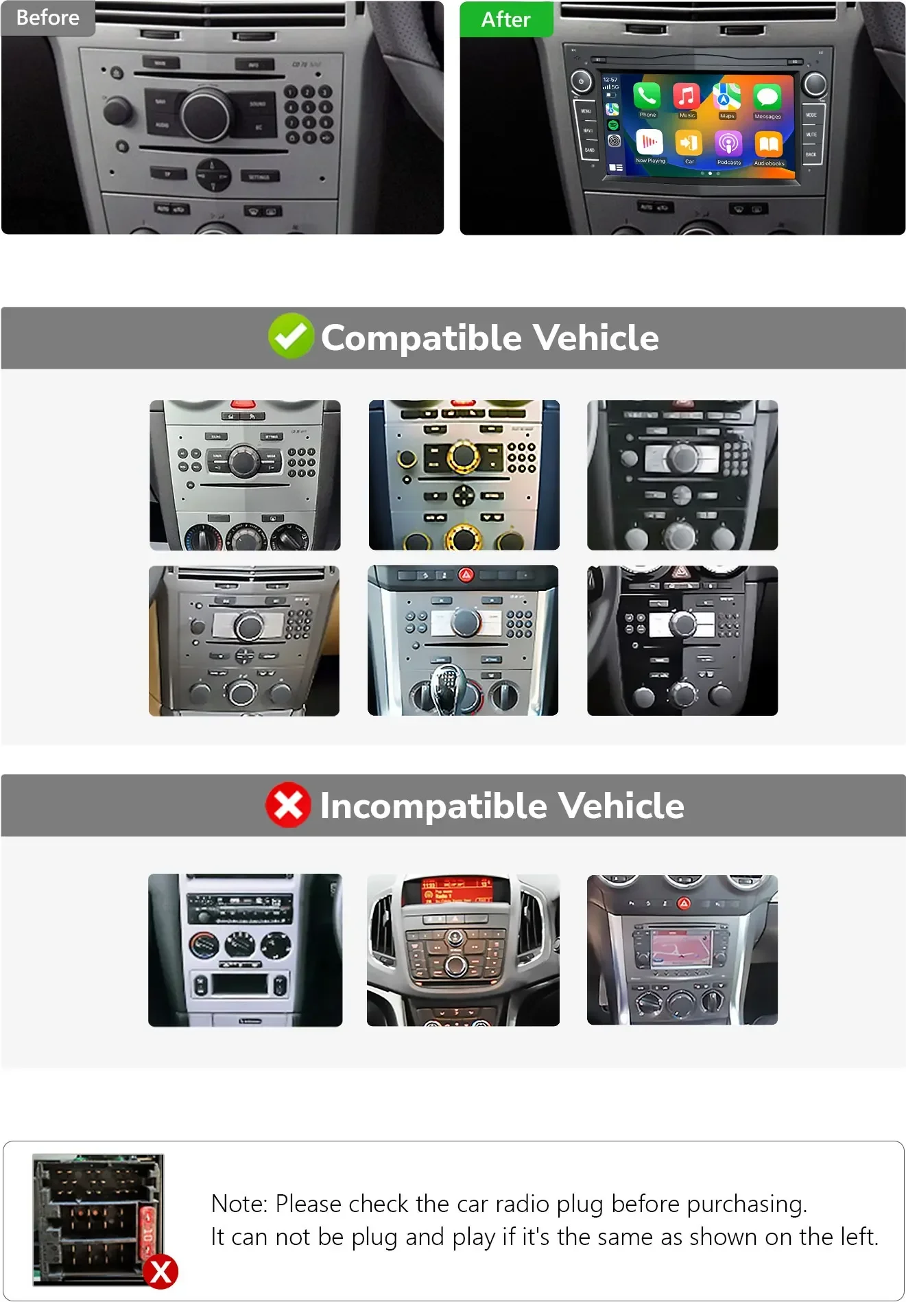 Junsun 9-Zoll Android 15 Autoradio für Opel Zafira B Astra H 2005-2014, kabelloses Apple CarPlay, Auto-IPS-Bildschirm, Stereo-Multimedia-Videoplayer, intelligente Fahrzeugsysteme, 2-DIN-Autoradio-Haupteinheit, GPS-Navigation, Bluetooth, 4G, WLAN, FM, AM, DSP, RDS, DAB+ – Detail 1