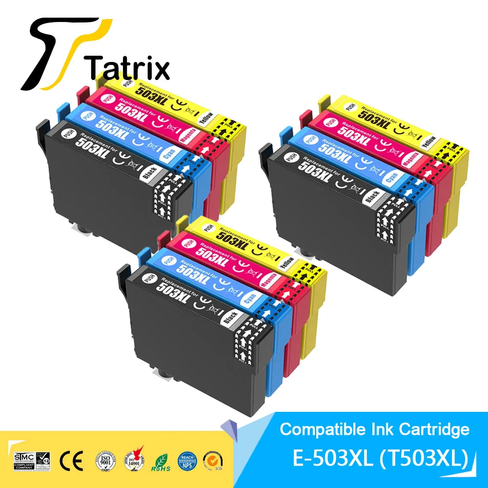 Tatrix 503XL 503 XL T503 T503XL Цветной совместимый струйный картридж премиум-класса для Epson XP-5200/XP-5205, WF-2960DWF/WF-2965DWF