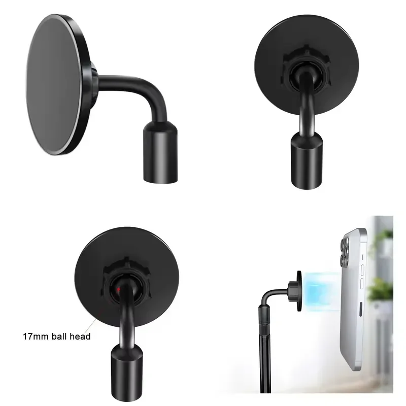 for 17mm Spherical Aluminum Magnetic Phone Holder  Golf Selfie Stick Car Mount  iPhone 12 13 14 15 16 17