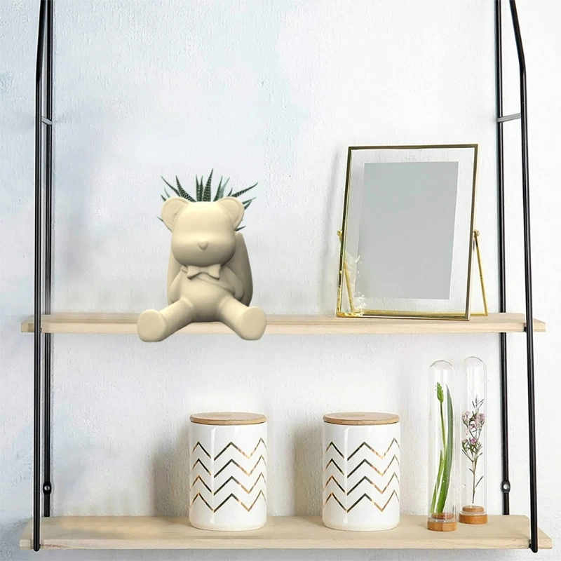 Flowerpot Silicone Mold Concrete Mould Bear with Bag Shaped Flowerpot Molds Dropship