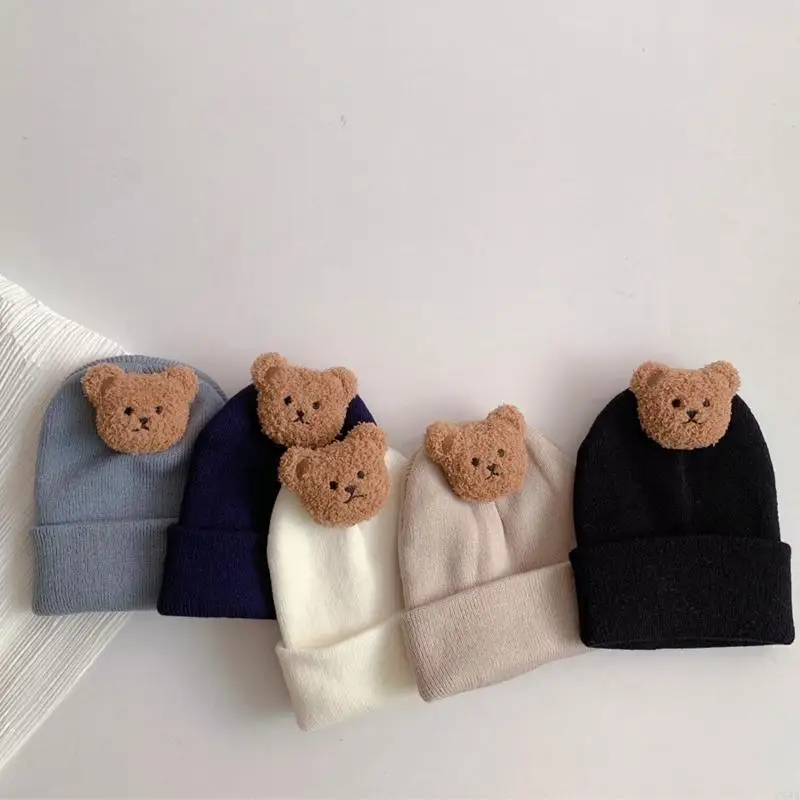 

C5AA Toddler’s Hat Cozy Woolen Hat Windproof Universal Children Winter Headwear
