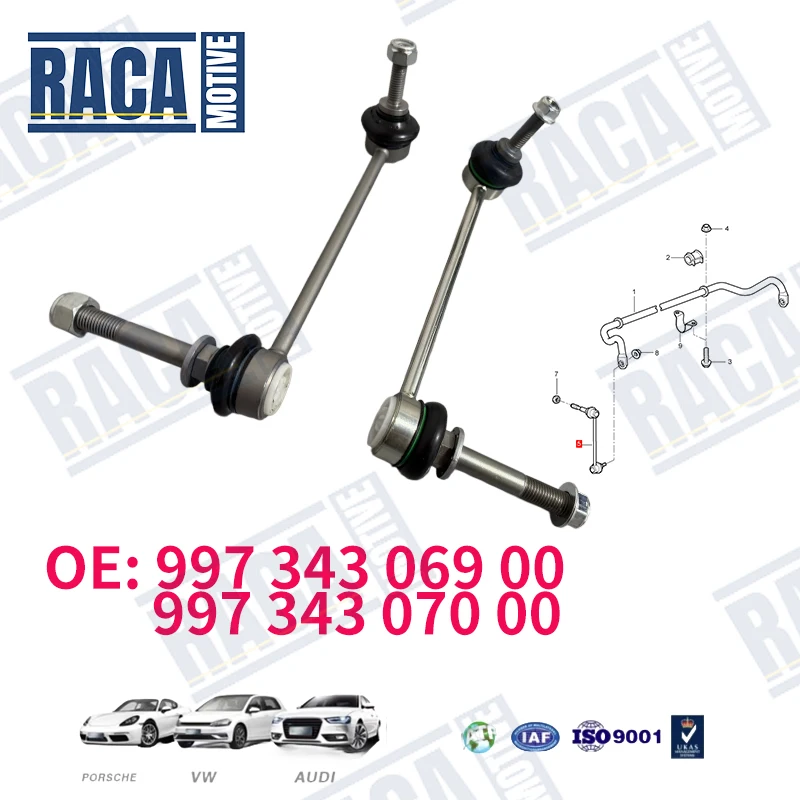 For Porsche Cayman Boxster 987 911 Targa 997 Front/Rear Axle Sway Bar End Stabilizer Link Ball Joint 99734306900 99734307000