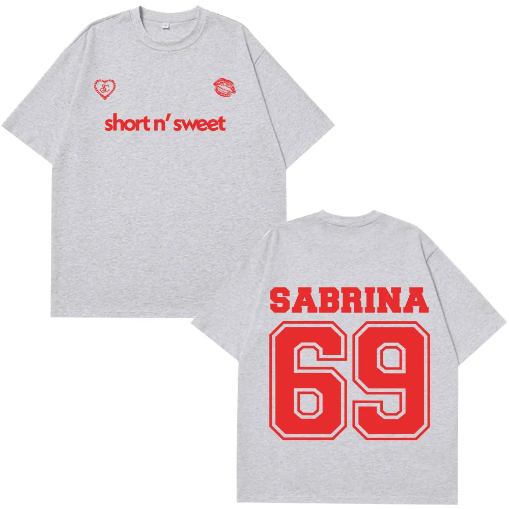 Sabrina Carpenter Short N' Sweet Merch T Shirt Men Women Loose Aesthetic T-shirts Cotton Oversized T Shirt High Quality Man Tops