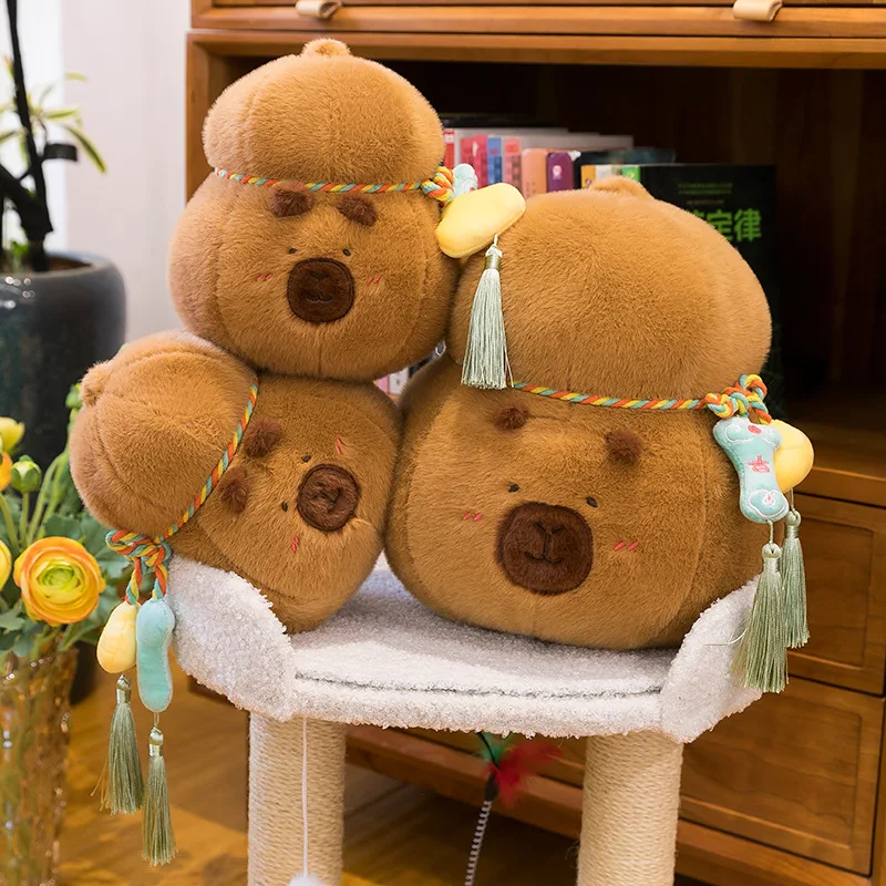 Kawaii capivara brinquedo de pelúcia bonito boneca de pelúcia para crianças aniversário presente de natal macio fofinho animal brinquedo perfeito para prêmio redenção e