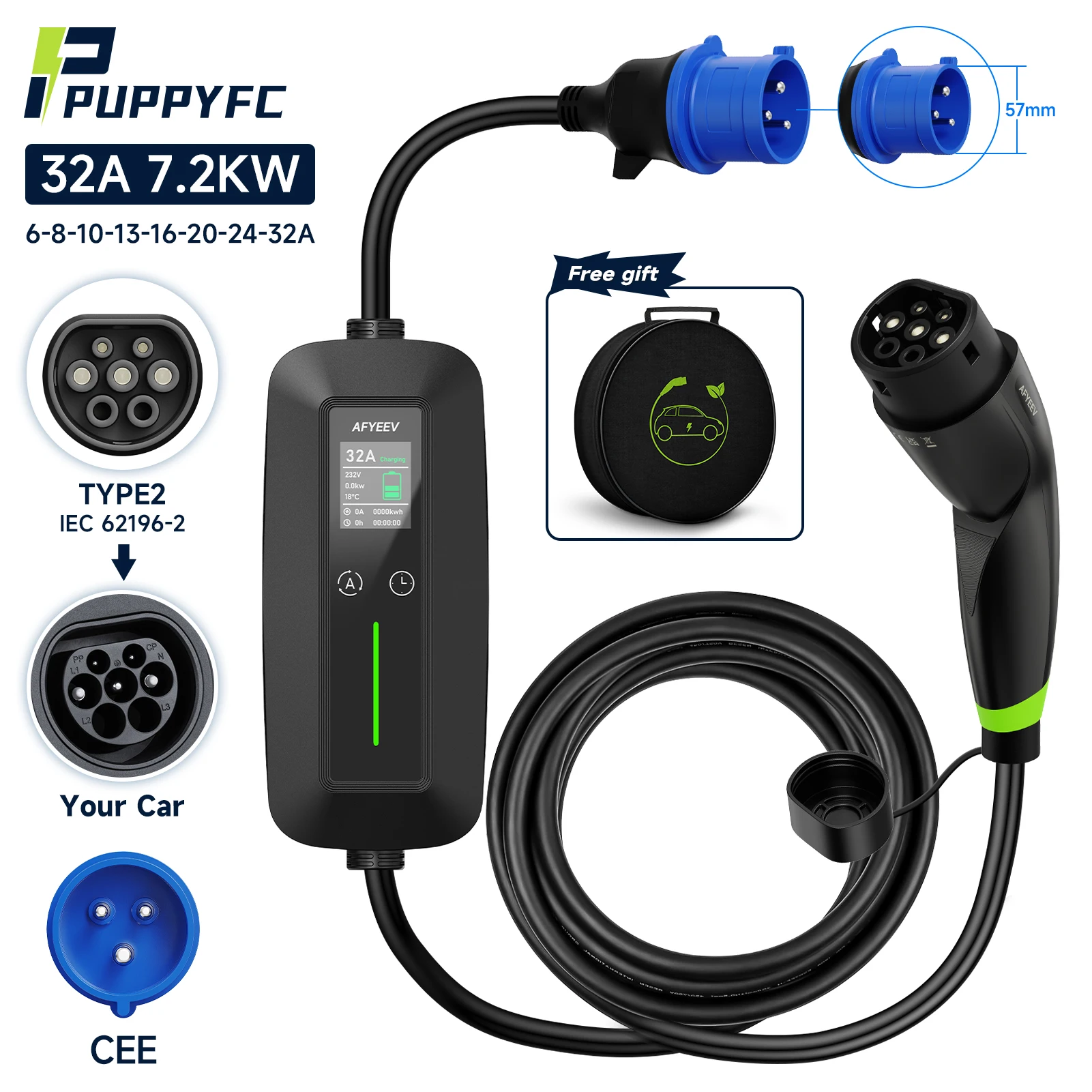 Puppyfc 7KW Ev Char…