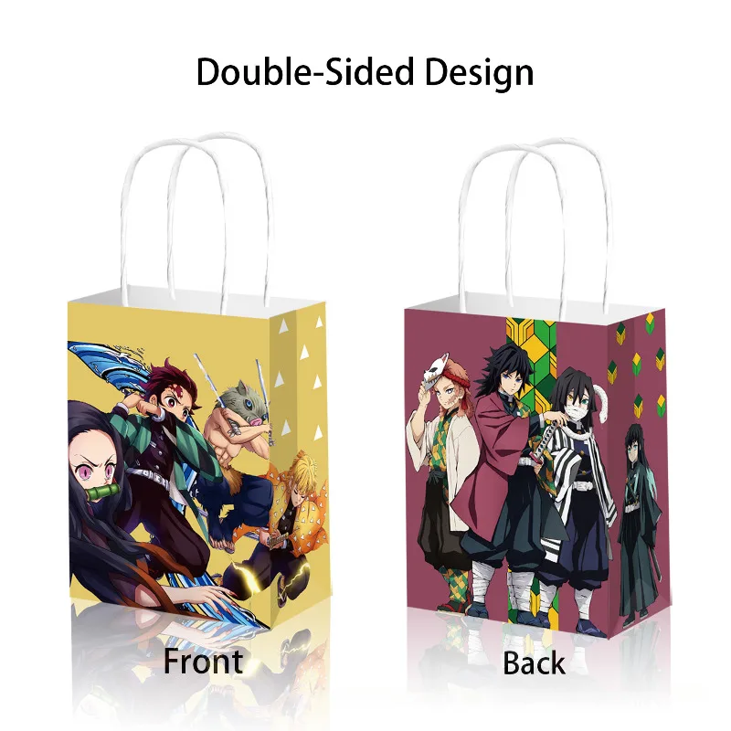 Bolsa de regalo para accesorios de disfraz de DEMON SLAYER, bolsas de papel de piel de vaca con diseño de DEMON SLAYER, 1 ud.