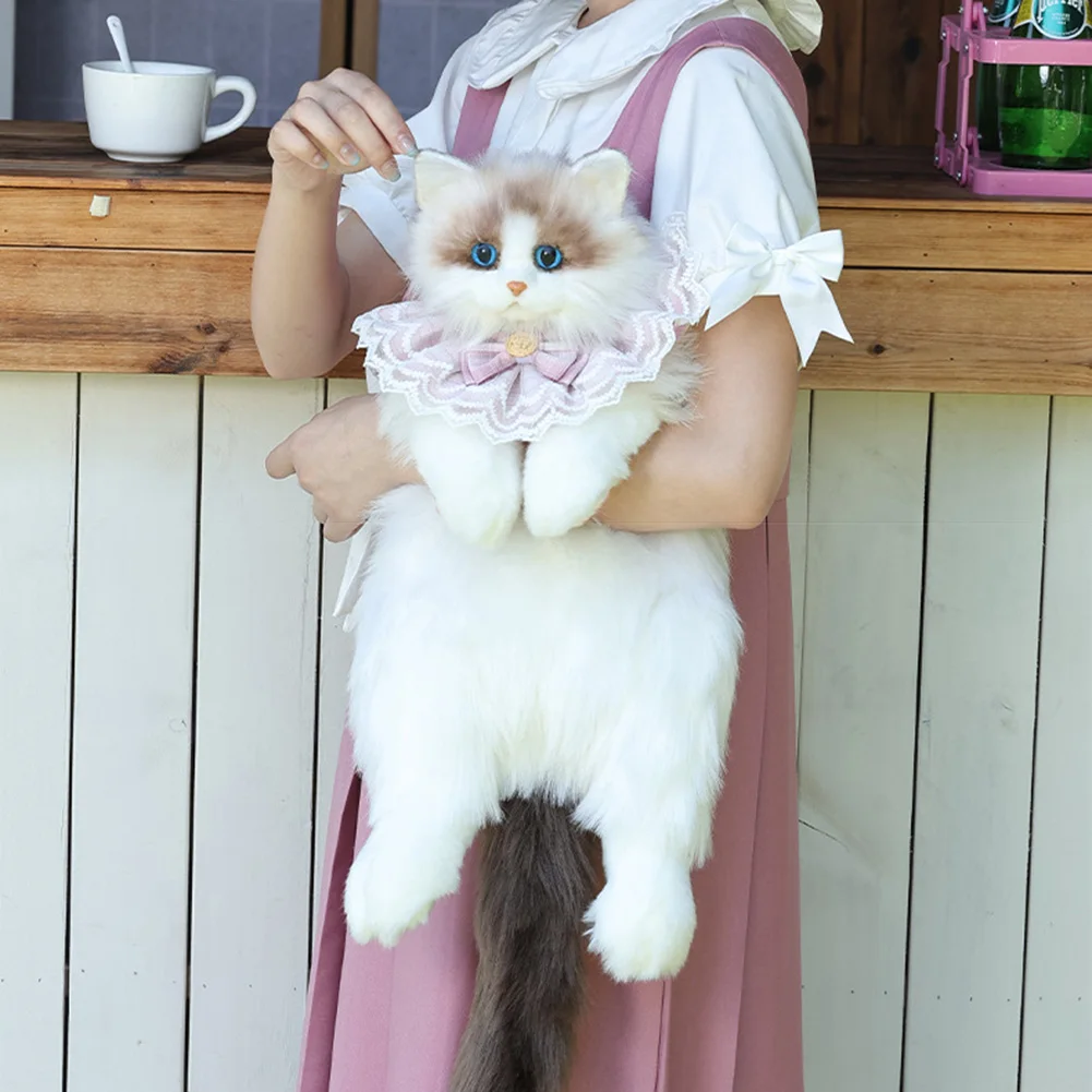 กระเป๋าเป้สะพายหลังรูปแมว Handcrafted ตุ๊กตาสัตว์ตุ๊กตากระเป๋าปรับไหล่กระเป๋าตุ๊กตาสัตว์กระเป๋าเป้สะพายหลังของขวัญวันเกิด