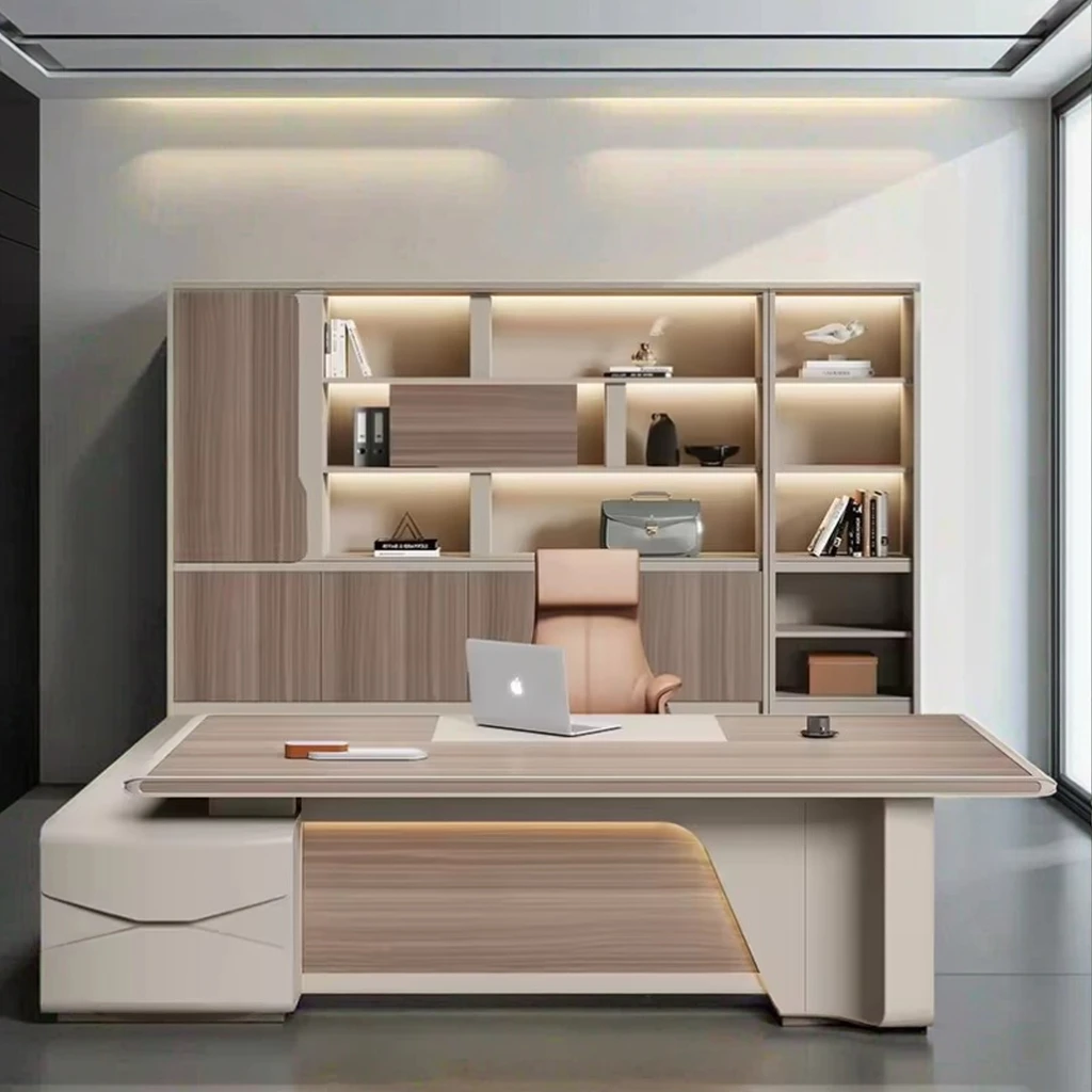 

Luxury Office Furniture High Back Boss Office Swivel Desk Chair Executive Table for Chairman Ceo Traditional Style