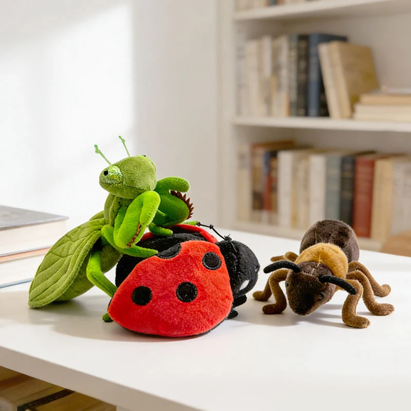 Six Series Insects Plush Toys Realistic Simulation Animal Doll Simulation Ladybug Spider Dolls Birthday Gifts For Boys And Girls