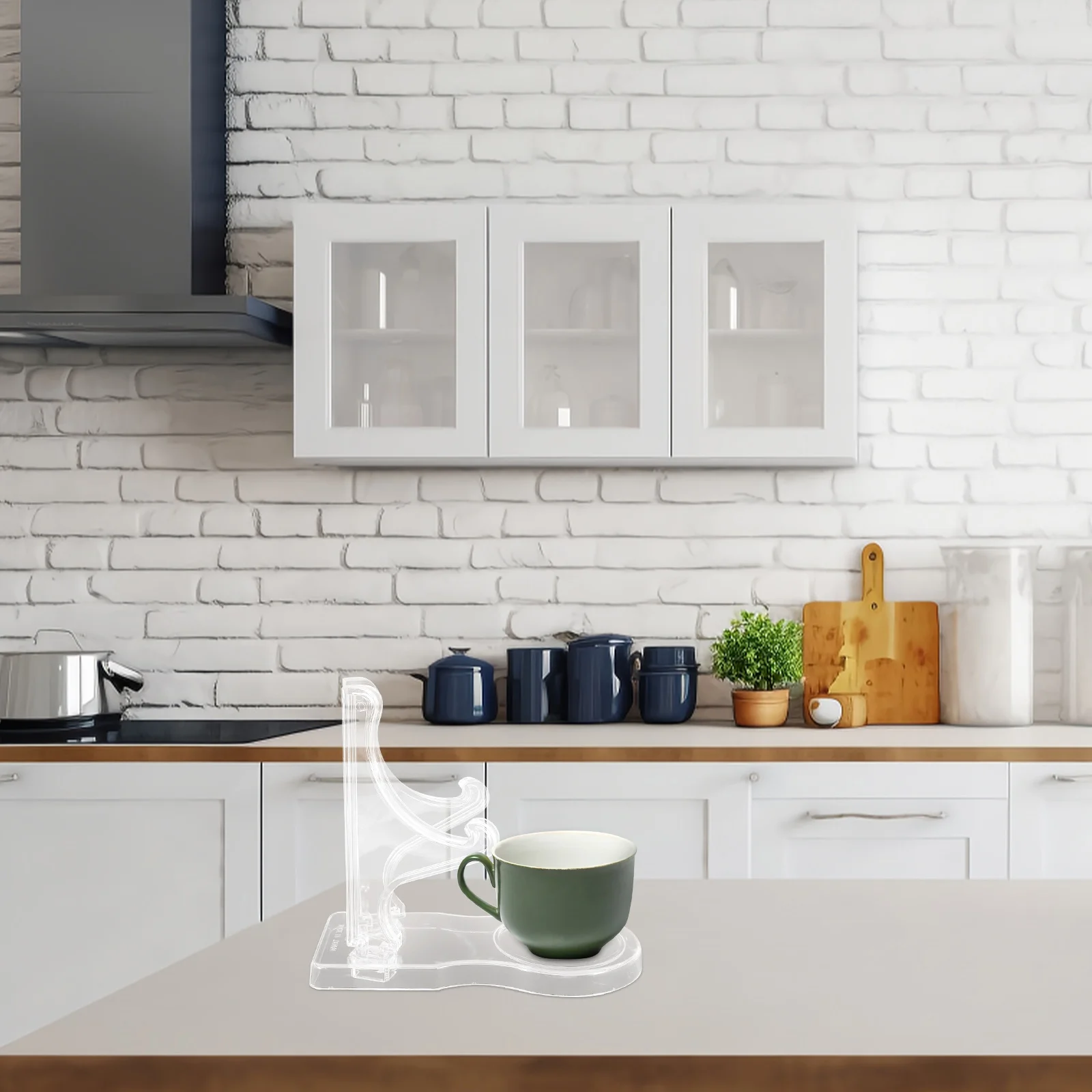 

Teacup and Saucer Display Stand Plastic Transparent Plate Holder Organizer for Coffee Cups China Plates Dinnerware Display