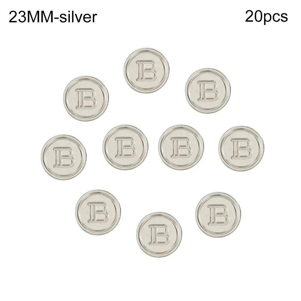 

20 шт. высококачественных металлических пуговиц-букв B для рукоделия, декоративные пуговицы, швейные принадлежности, пуговицы для рубашек
