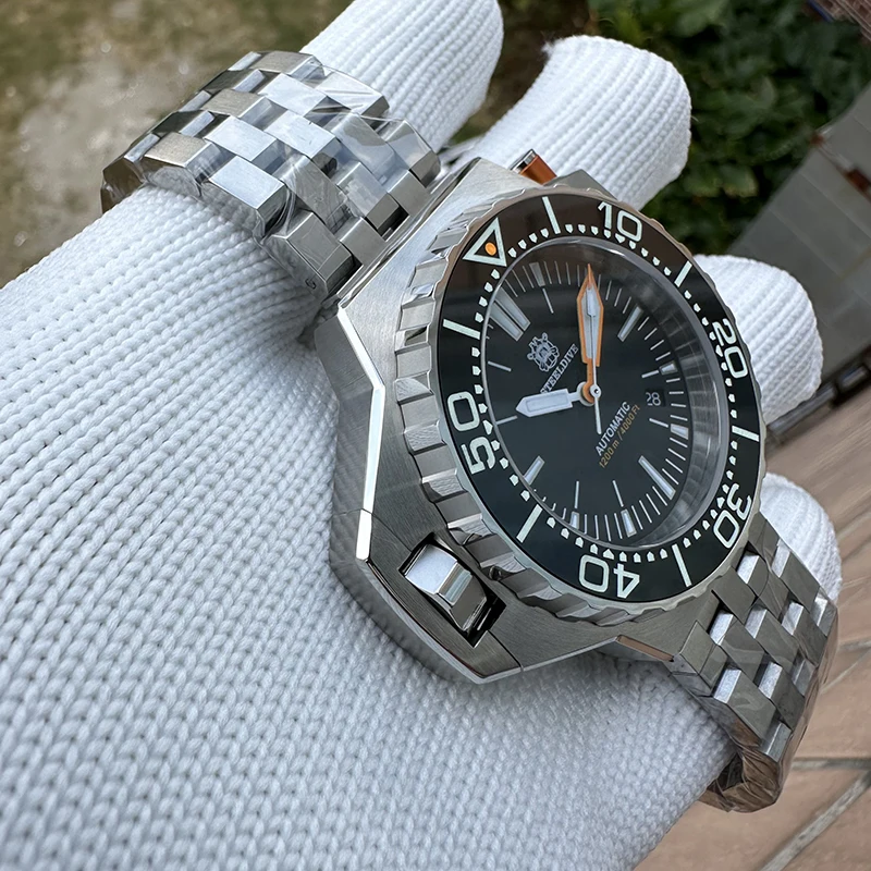 STEELDIVE Men Diver Watch 48mm Automatic Mechanical Wristwatch 120Bar BGW-9 Lume Sapphire NH35 120Clicks Rotatable Ceramic Bezel