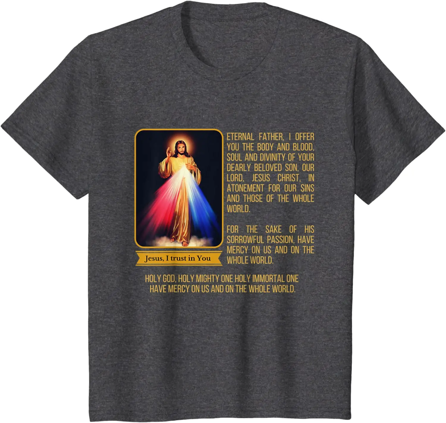 Divine Mercy Jesus Image Chaplet Prayer Catholic T-Shirt