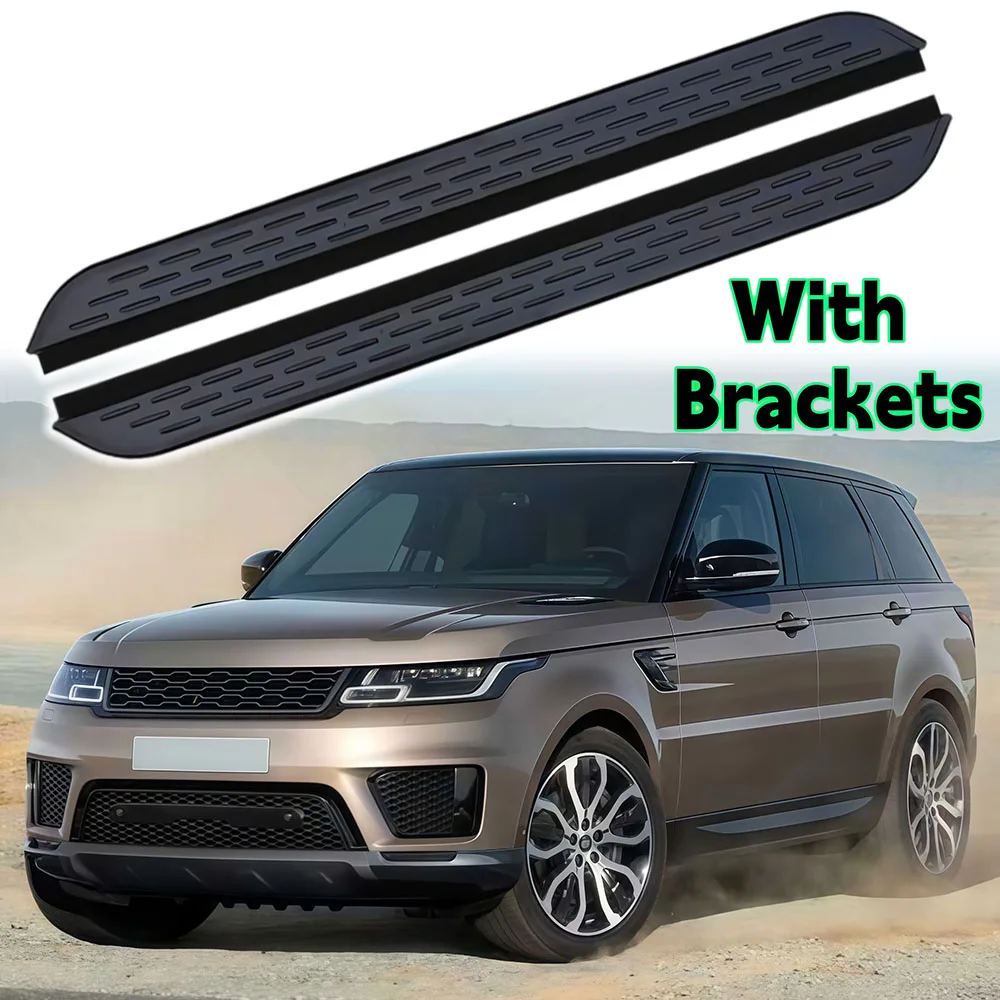 2PCS Fixed Door Nerf Bars Running Board Side Steps Pedal Steps Fit for Land Rover Range Rover Sport 2014-2021 with Brackets