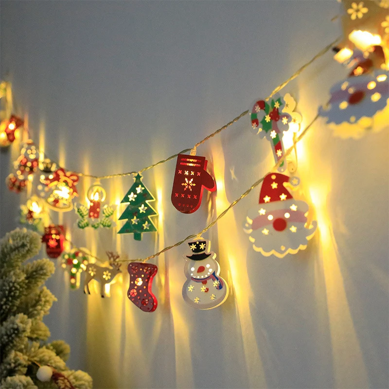 Christmas Tree LED String Light 1.5M 10LED Xmas Hanging Lamp Fairy Light Garland Home Decoration Ornament 2024 New Year Gifts