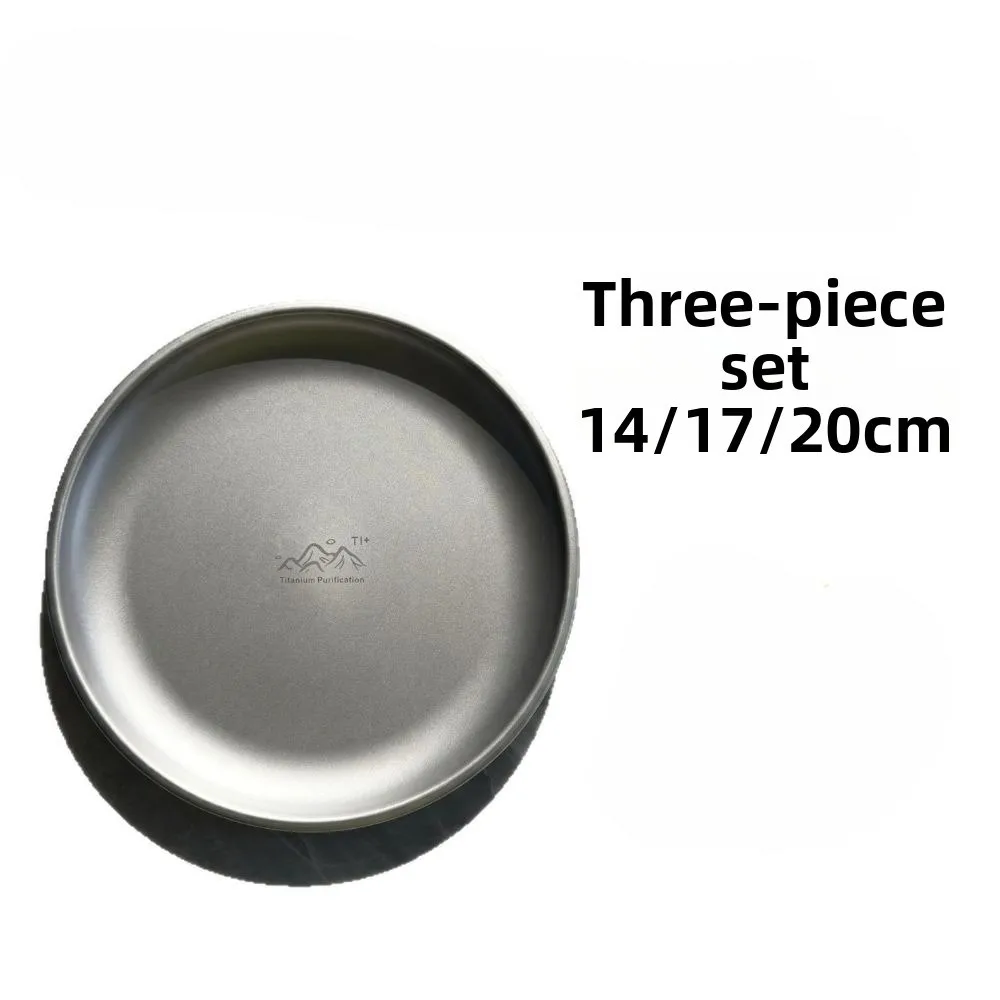 Titanium Purification Camping Plate Lightweight 14/17/20/23/26cm Reusable Tableware Fruit Salad Plate